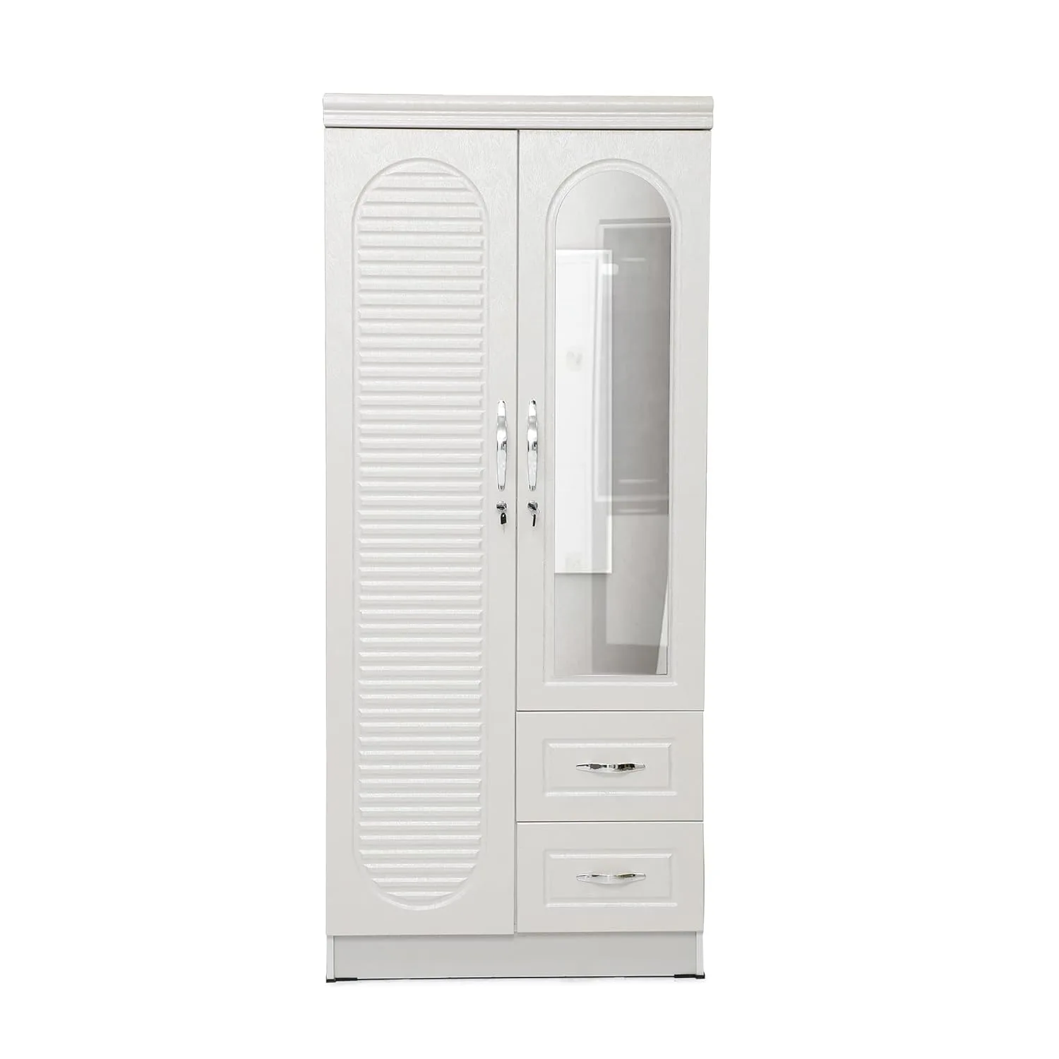 2 Door Wardrobe with Mirror, Shelves & Drawers - Image 3