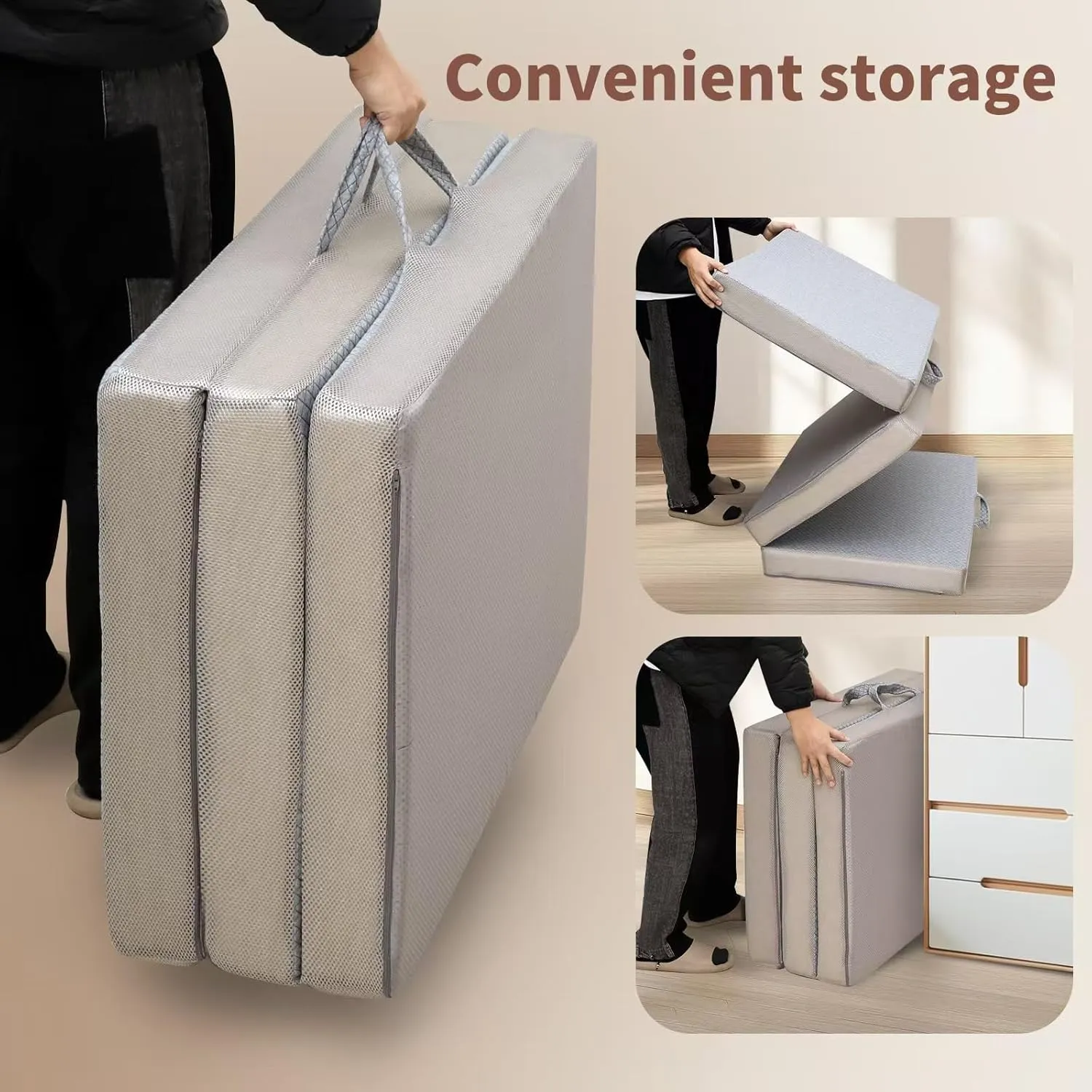 Gwydre Tri-Fold Memory Foam Mattress – Portable & Foldable - Image 4