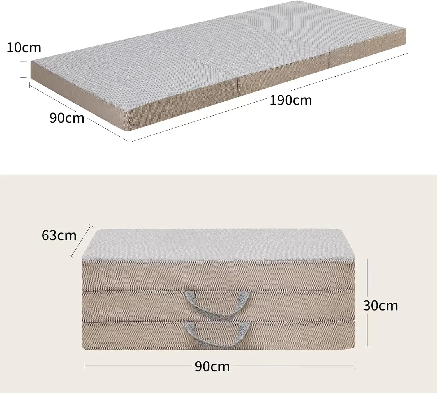 Gwydre Tri-Fold Memory Foam Mattress – Portable & Foldable - Image 3