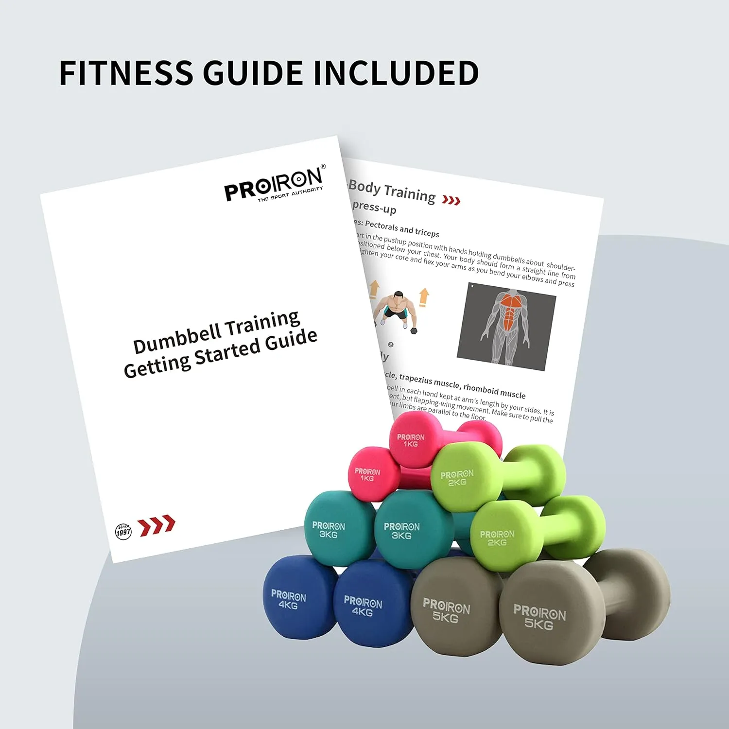 PROIRON Neoprene Dumbbells for Fitness & Exercise - Image 2