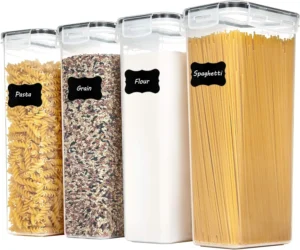 VtopmartContainers Airtight Food Storage Containers for Pasta, Flour, Sugar, and Noodles
