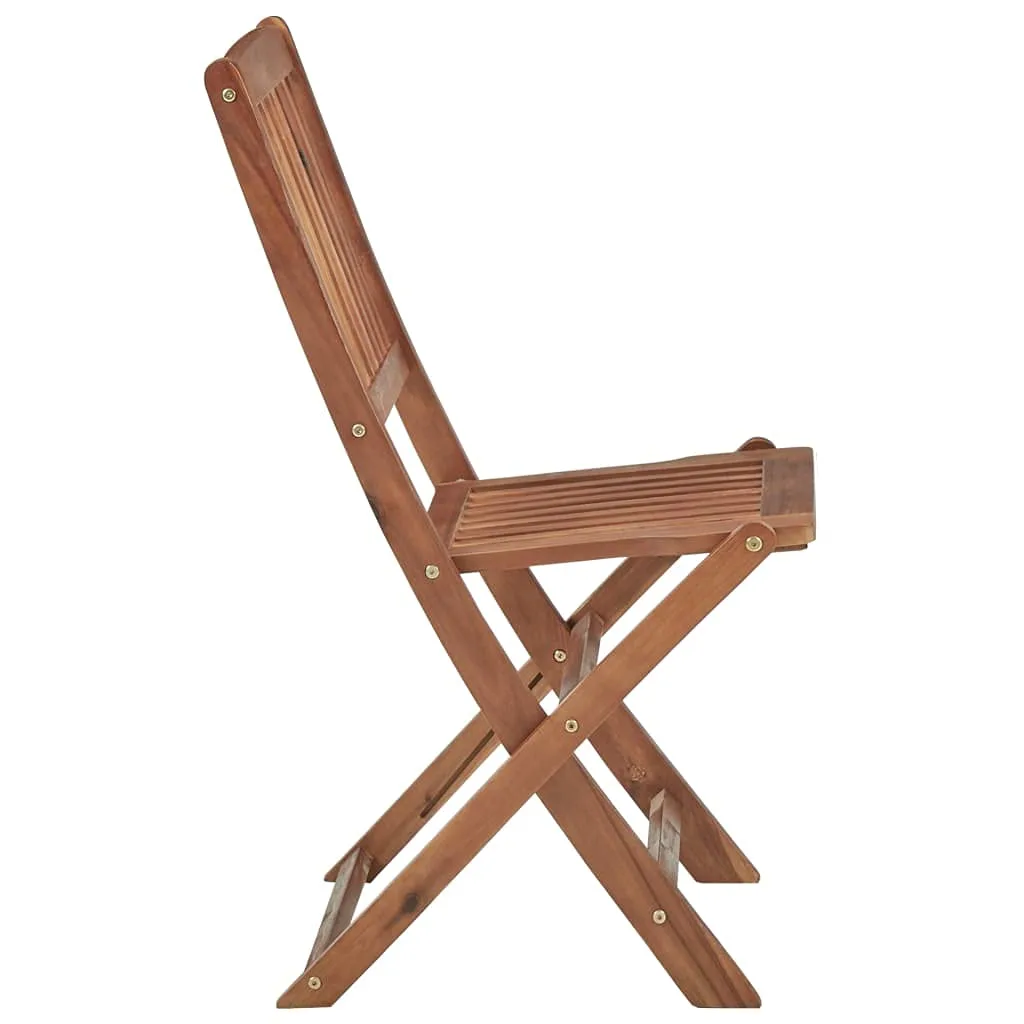 Acacia Wood Folding Outdoor Chairs - 6 Piece Set - Image 4