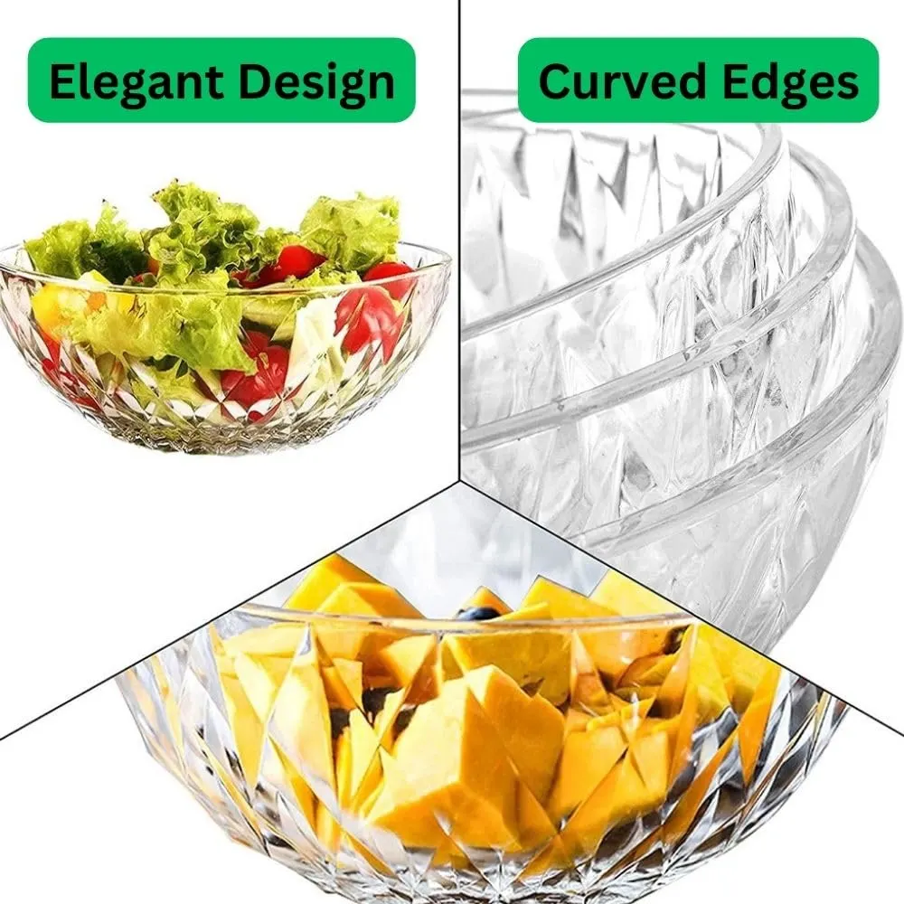 Acrylic Salad Bowls with Lids - 4 Piece Serving Set - Image 4