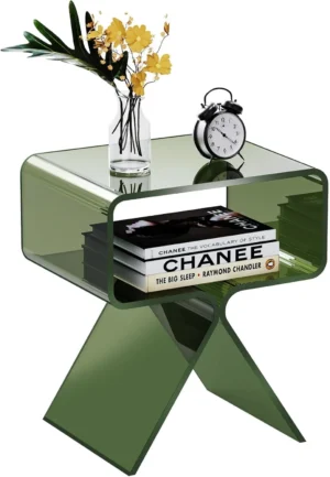 Acrylic Side Table Bedside Table Small Green