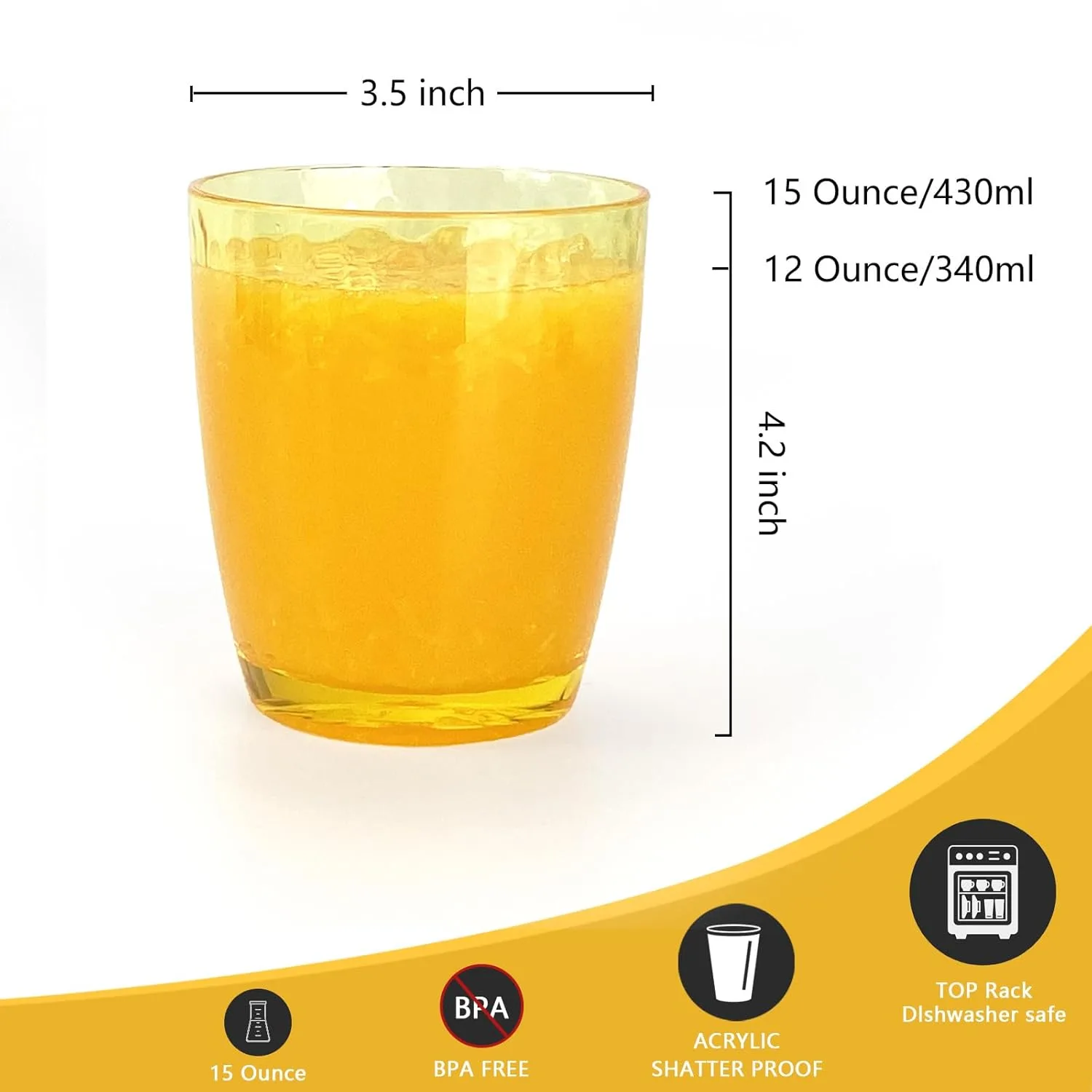 26oz Acrylic Tumblers Set of 6 Large Plastic Cups - Image 2