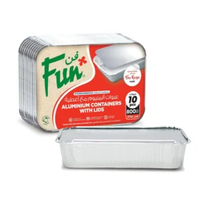 Fun Aluminium Containers with Lids - 800Cc 10 Pack