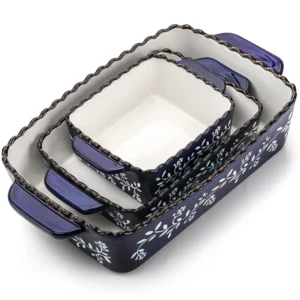 AVLA Baking Dish Set Ceramic Bakeware Lasagna Pan