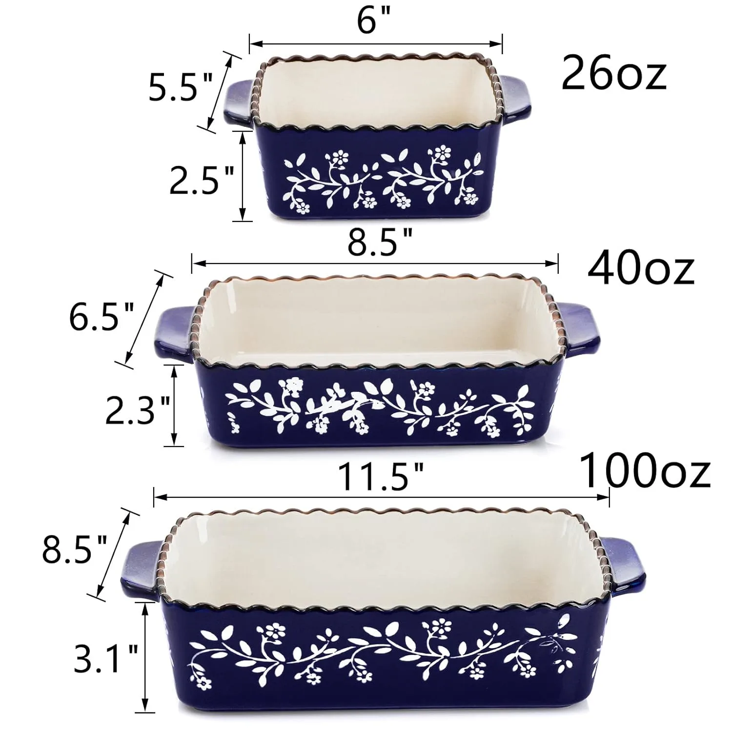 AVLA Baking Dish Set Ceramic Bakeware Lasagna Pan - Image 2