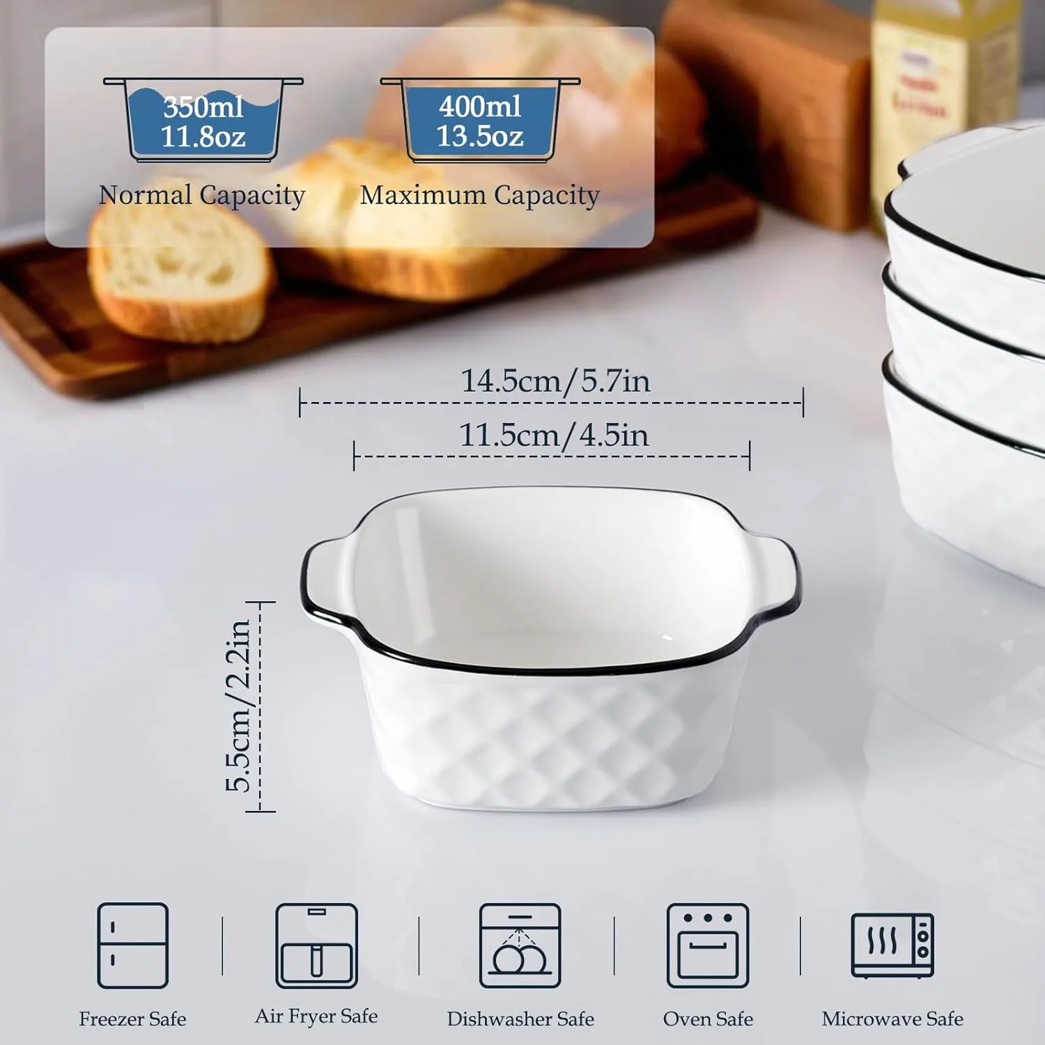 Baking Dishes Set Square Baking Dish Air Fryer Safe - Image 2