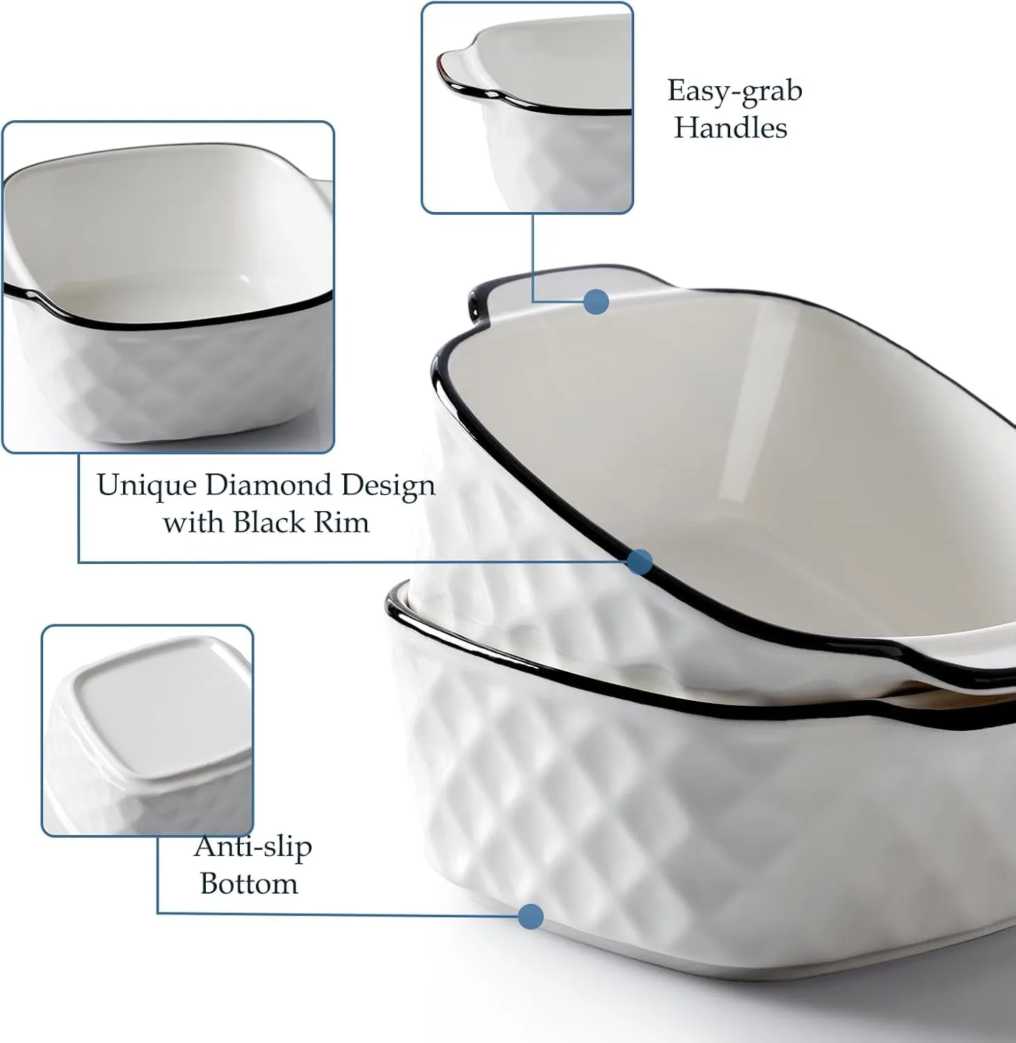 Baking Dishes Set Square Baking Dish Air Fryer Safe - Image 3