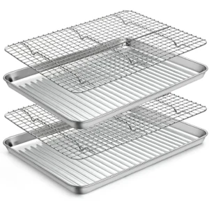 Baking Sheet with Rack Set Stainless Steel Cookie Pan