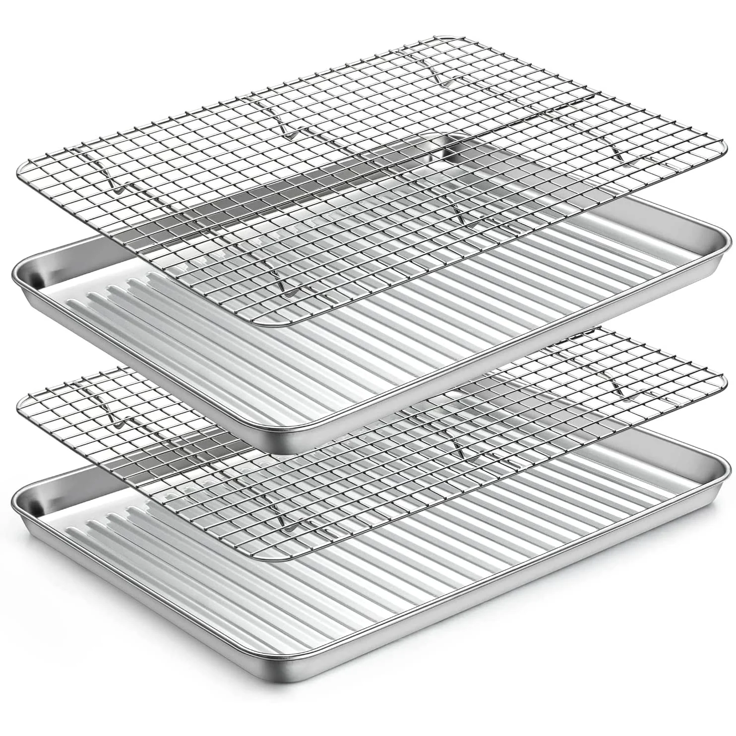 Baking Sheet with Rack Set Stainless Steel Cookie Pan