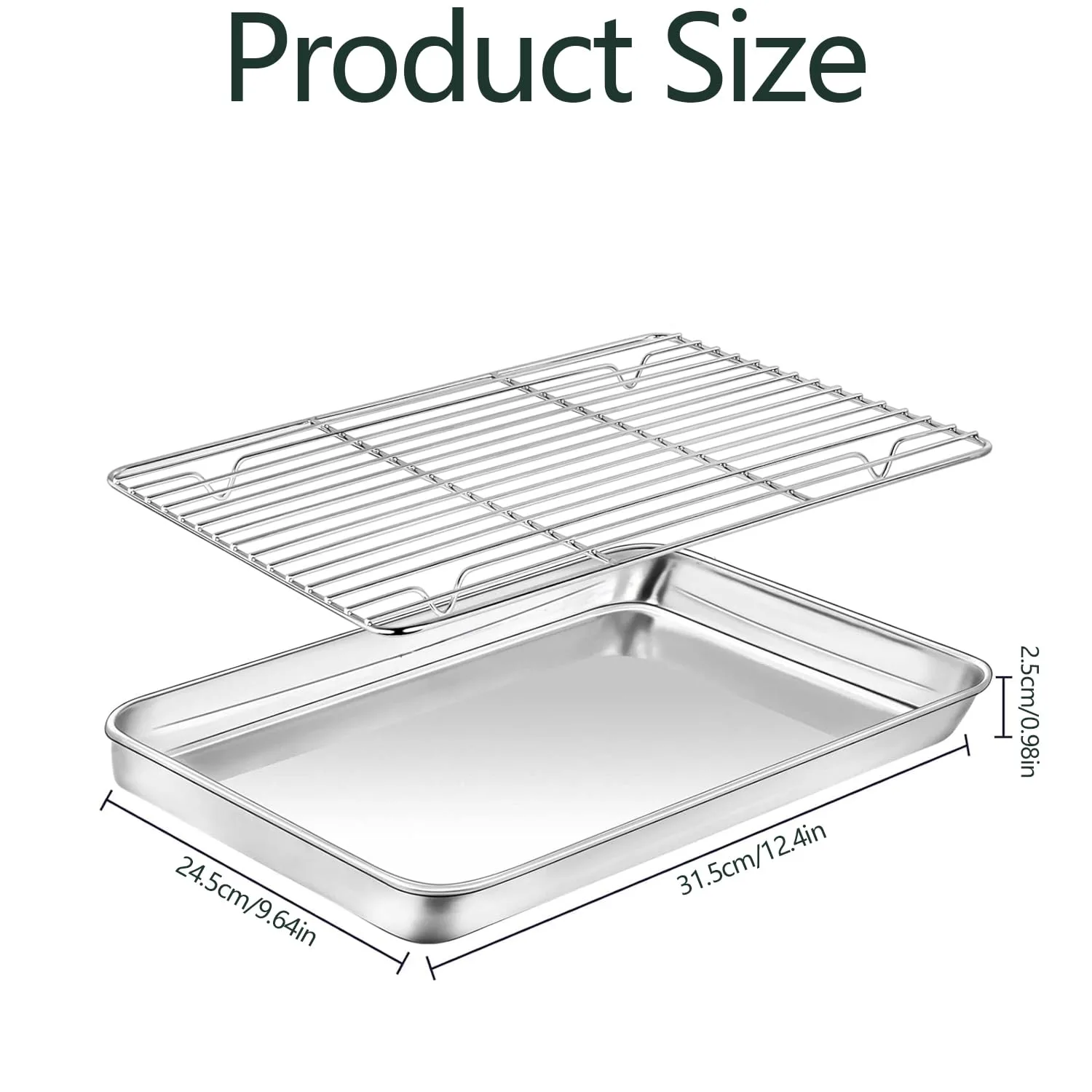 Baking Sheet Set Stainless Steel Oven Safe - Image 2
