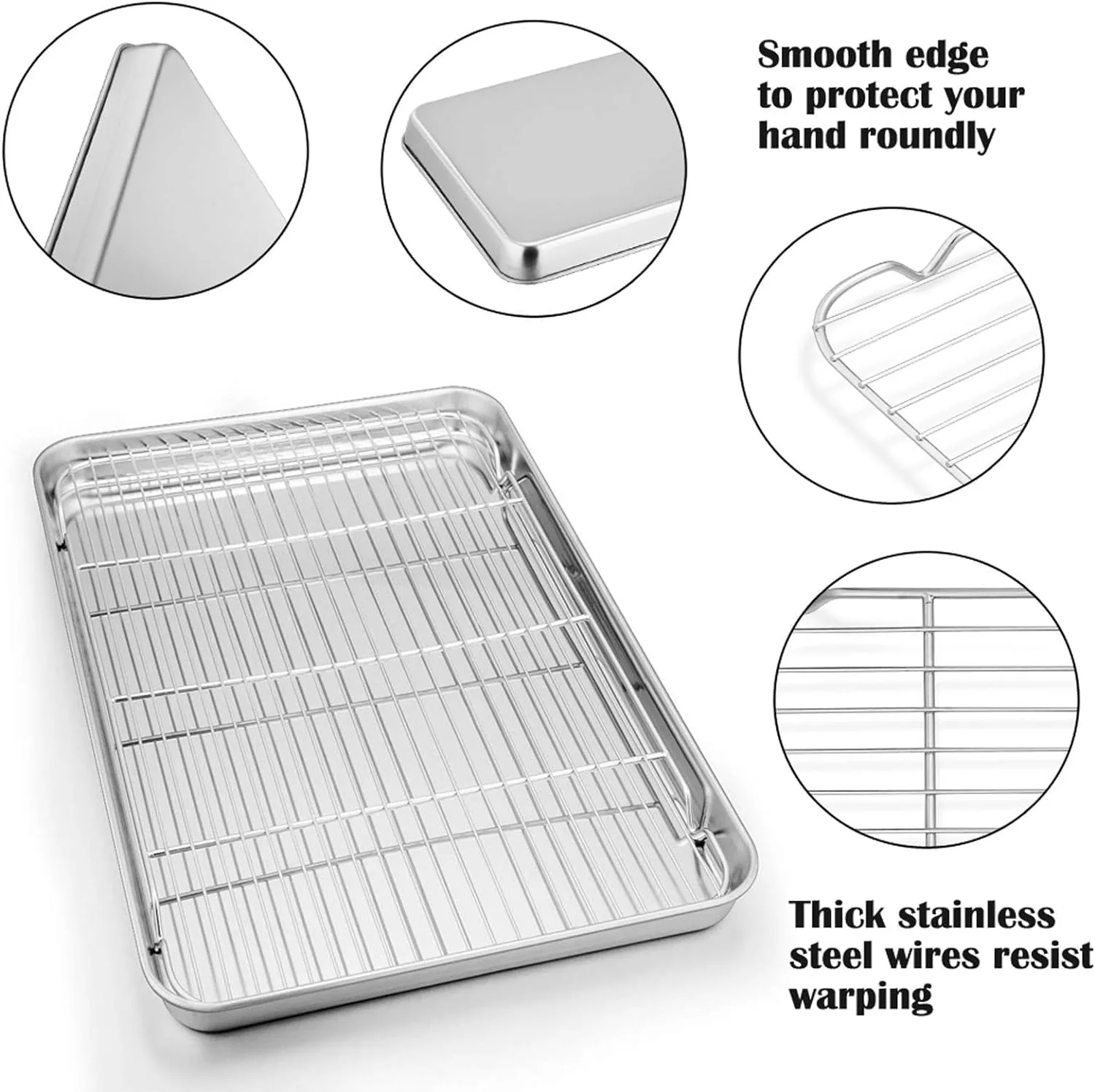 Baking Sheet Set Stainless Steel Oven Safe - Image 3