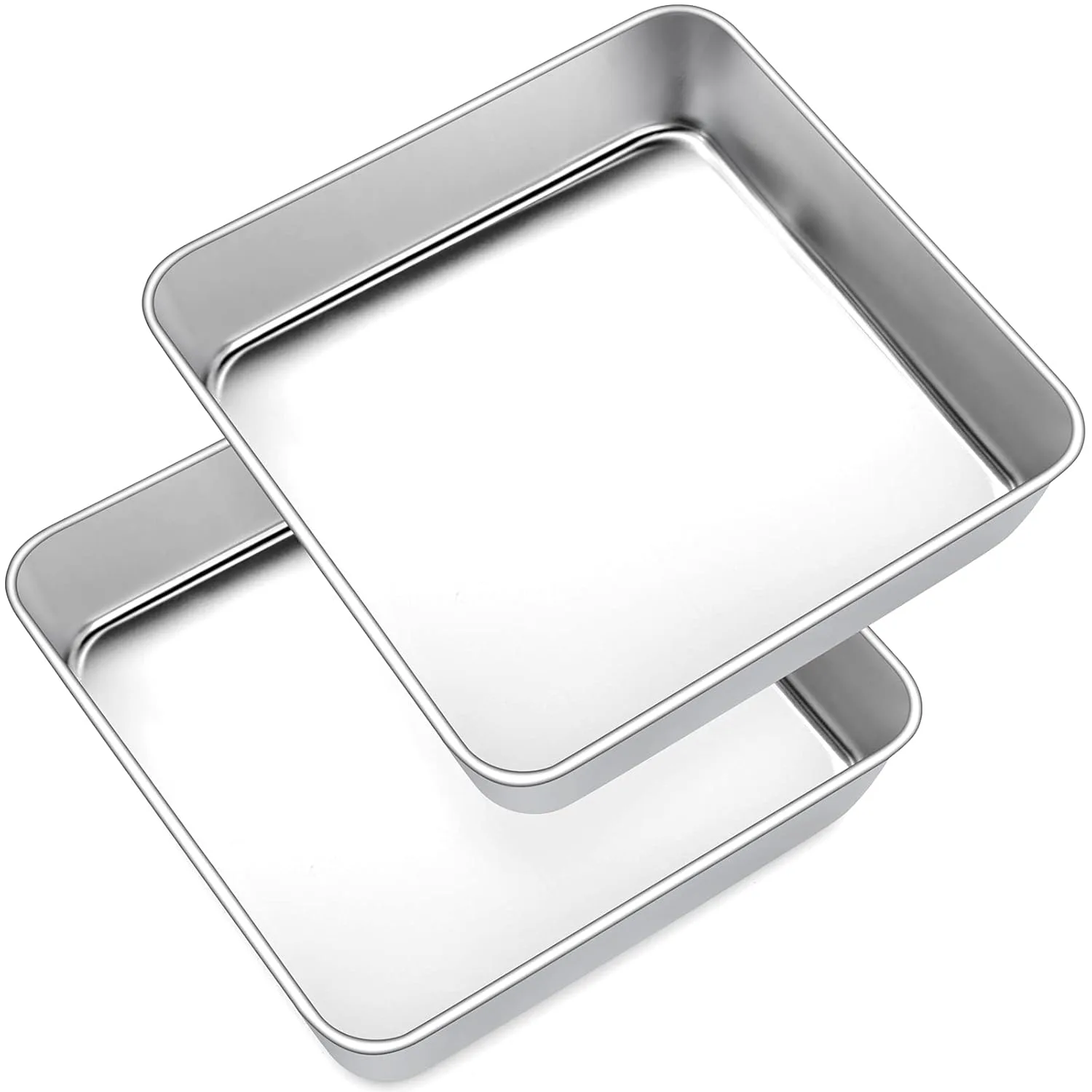 8 Inch Baking Tin Set Stainless Steel Square Cake Pan