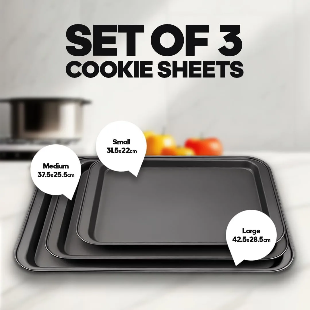 Baking Tray Set Nonstick Carbon Steel Cookie Sheet - Image 2