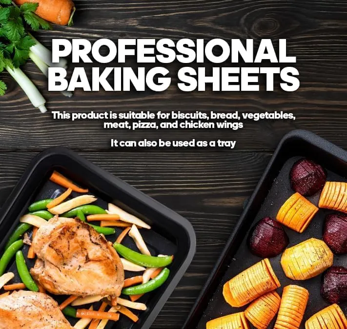 Baking Tray Set Nonstick Carbon Steel Cookie Sheet - Image 4