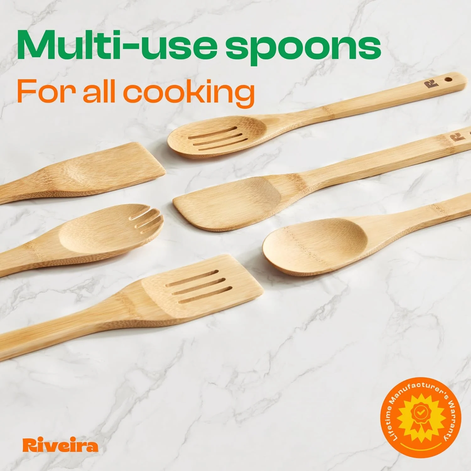 Bamboo Wooden Spoons for Cooking Utensil Set - Image 4