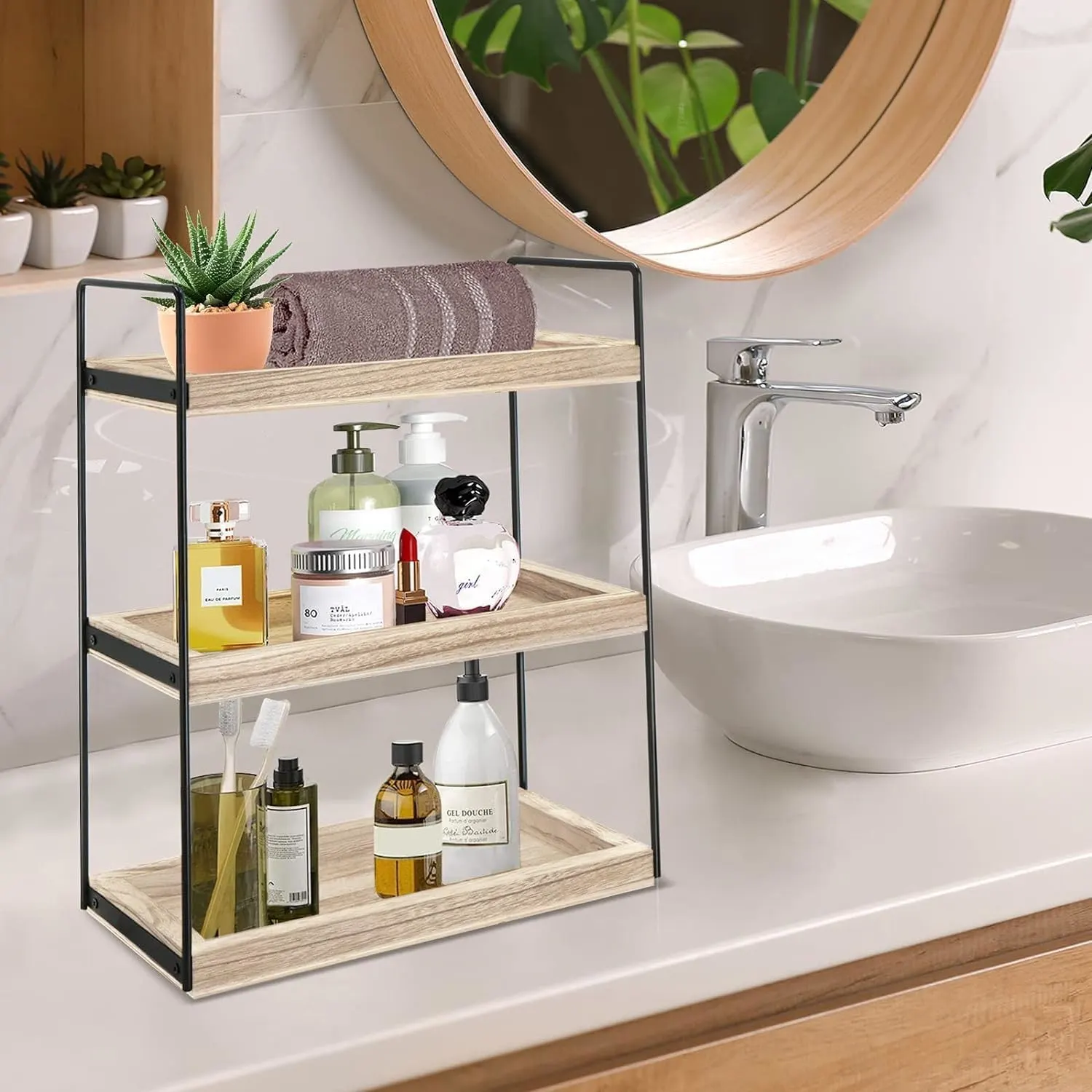 Bathroom Organizer Shelf - 3 Tier Vanity Countertop - Image 2
