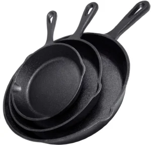 Cast Iron Skillet Set - Pre-Seasoned Cookware