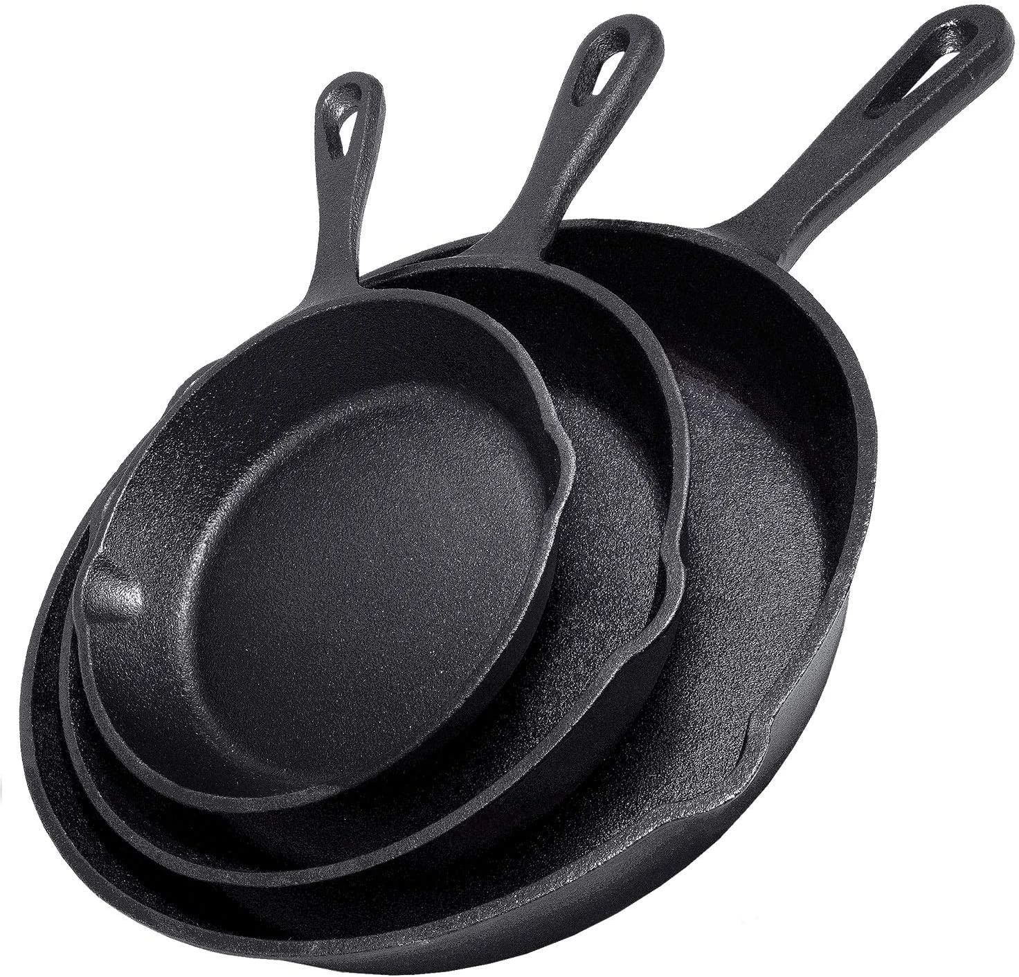 Cast Iron Skillet Set - Pre-Seasoned Cookware