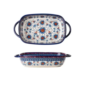 Ceramic Bakeware Dish Lasagna Pan with Handles 22oz