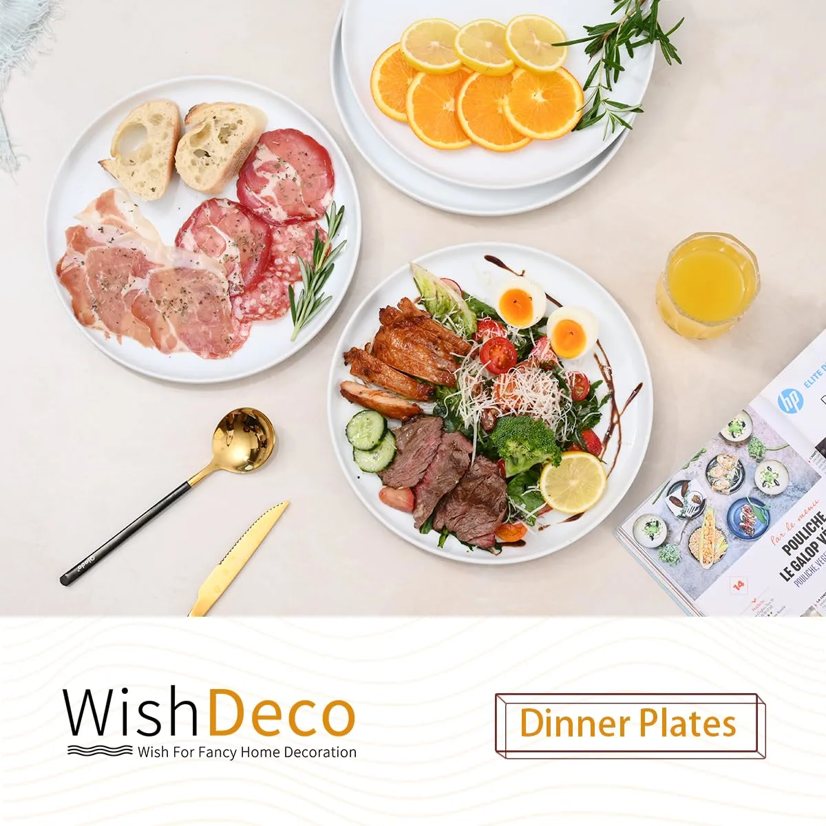 Ceramic Dinner Plates Set - 10.5 Inch Serving Plates - Image 2