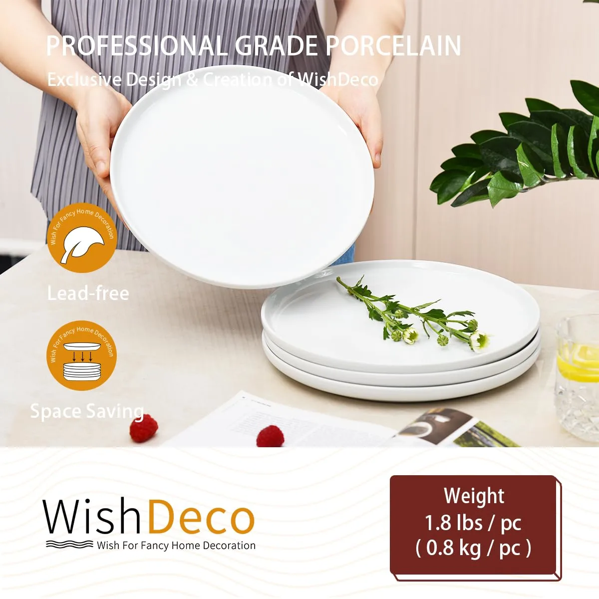 Ceramic Dinner Plates Set - 10.5 Inch Serving Plates - Image 4