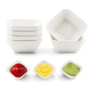 Ceramic Dip Bowls Set Mini Soy Sauce Plate 6 Pack