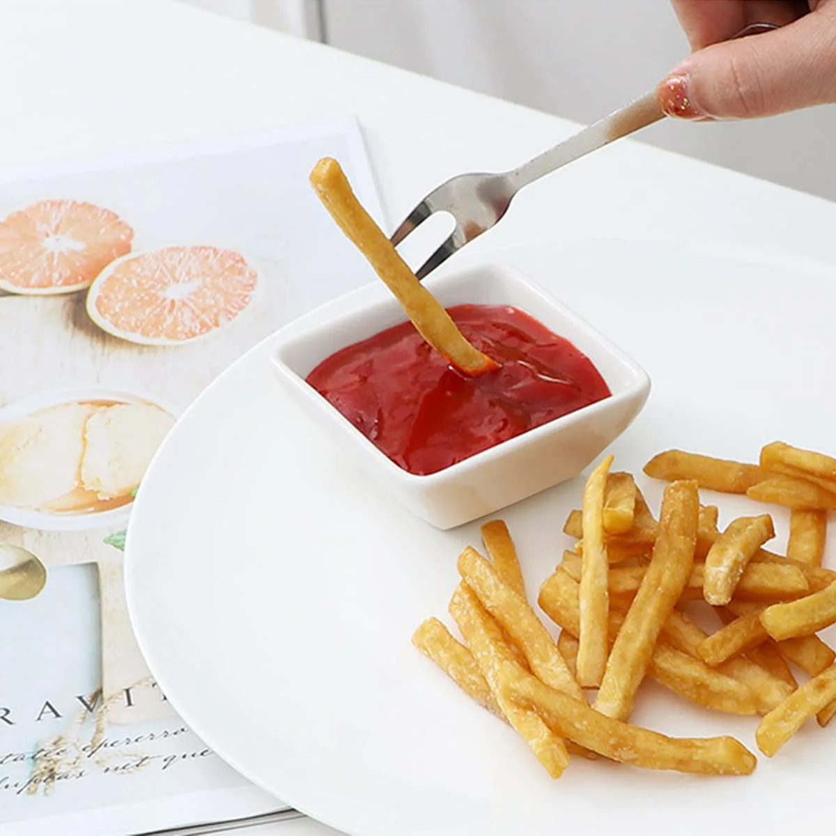 Ceramic Dip Bowls Set Mini Soy Sauce Plate 6 Pack - Image 2