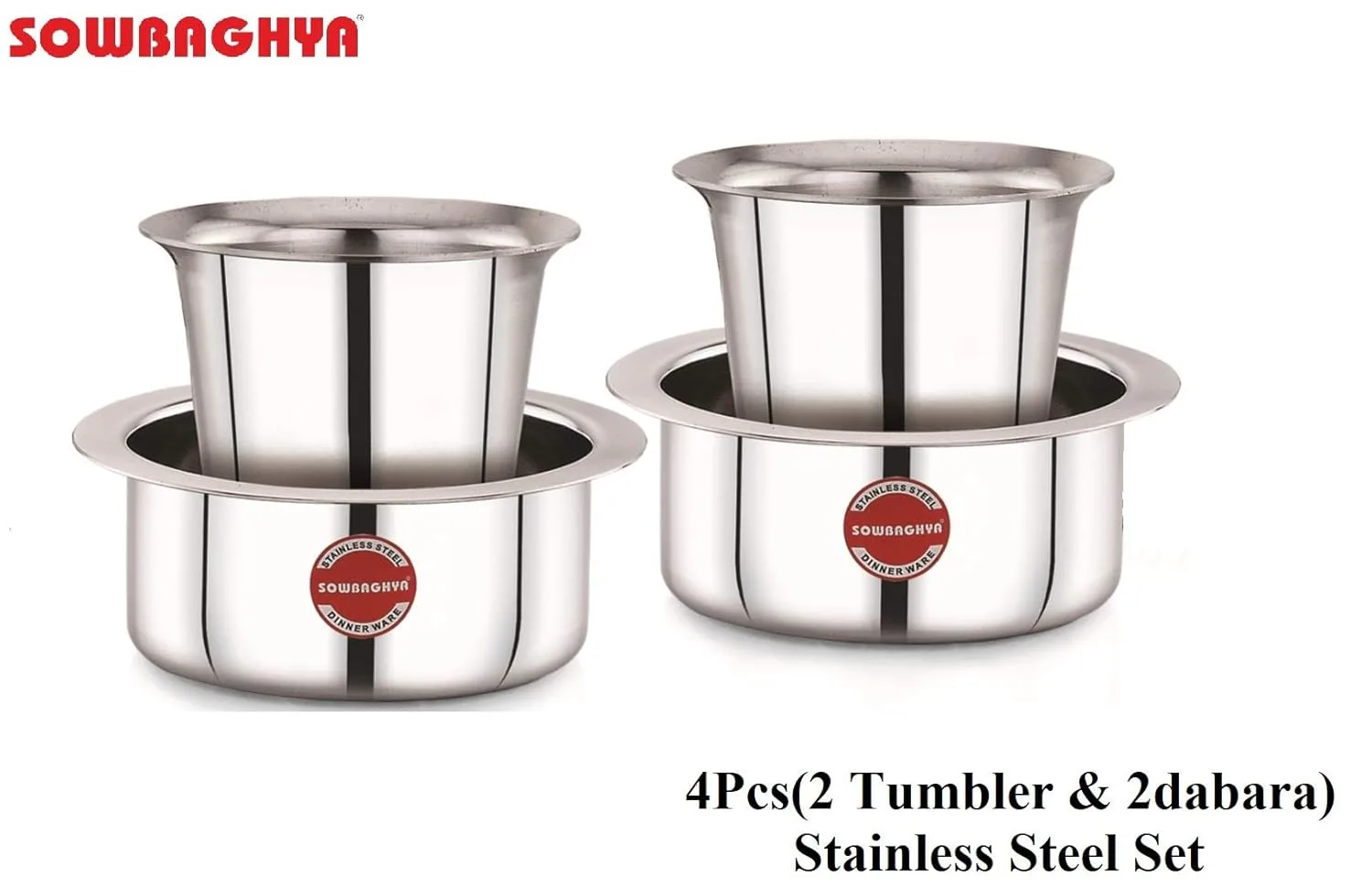 SOWBAGHYA Dabara Set Stainless Steel | South Indian Coffee - Image 2