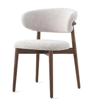 Modern Dining Chair Linen Upholstered Accent Chair