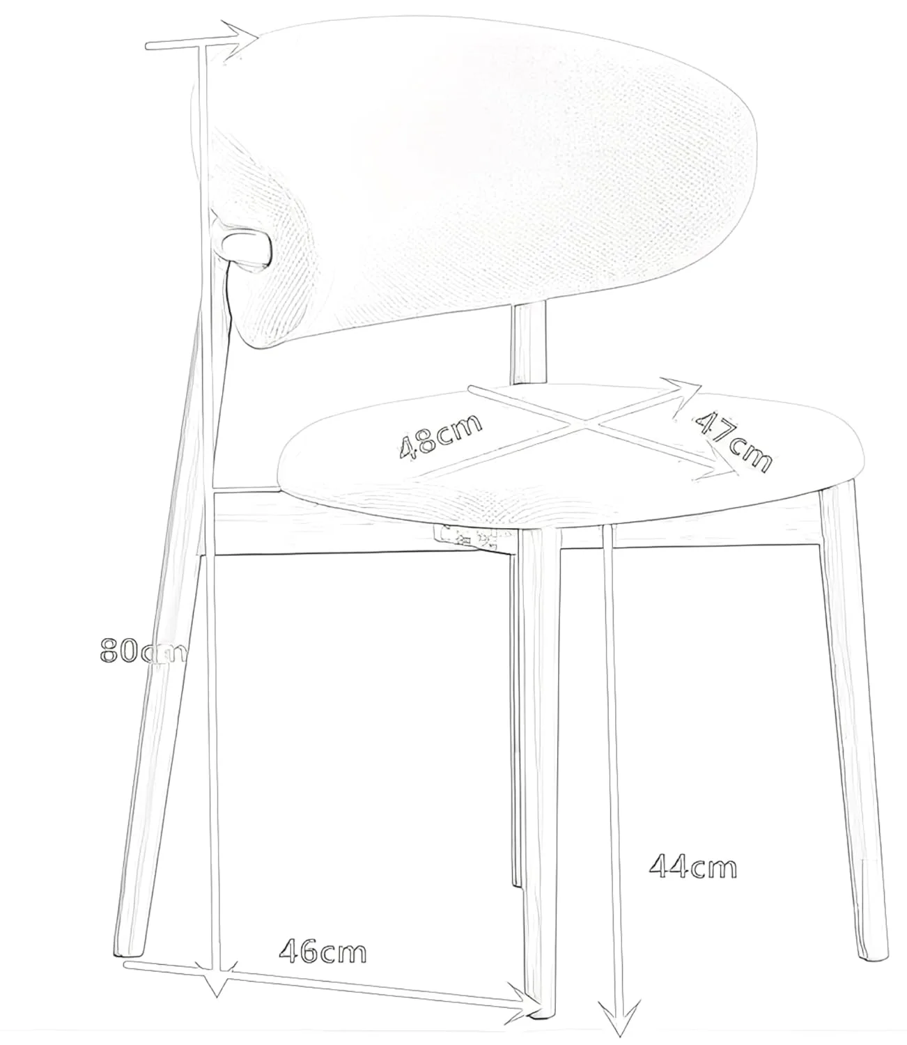 Modern Dining Chair Linen Upholstered Accent Chair - Image 3