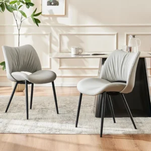 Dining Chairs Set of 2 Faux Leather Kitchen Chairs