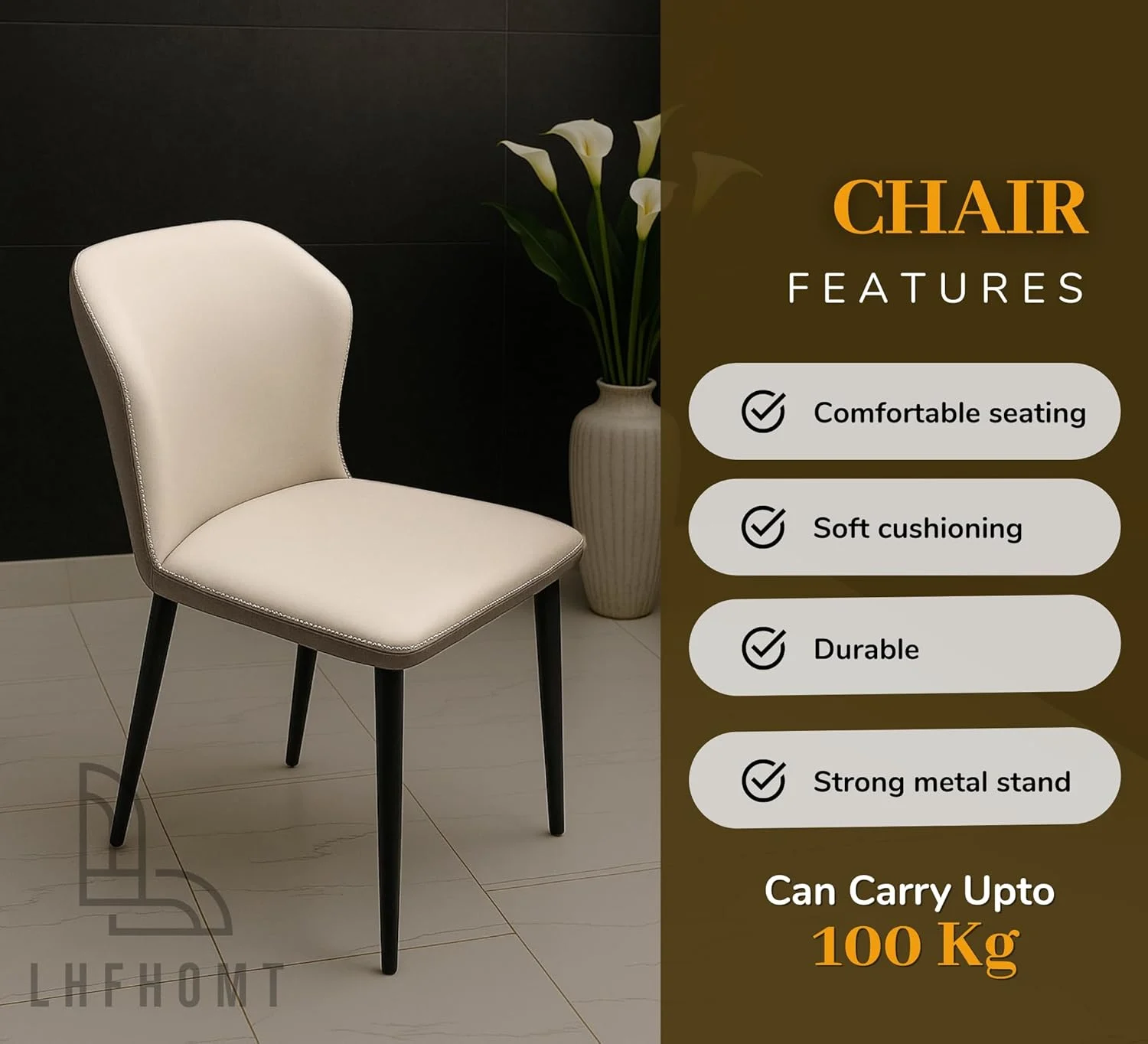 5-Piece Dining Set Modern Table & 4 Chairs - Image 3