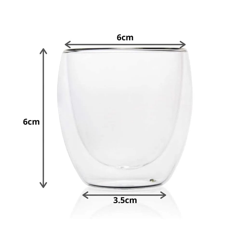 Double Wall Glass Coffee Mugs Espresso Cups Set - Image 2