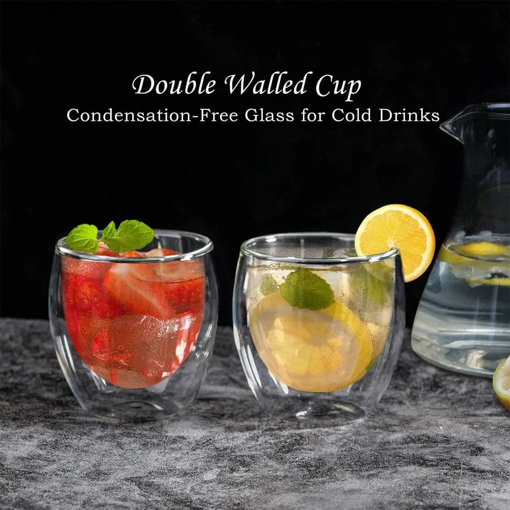 Double Wall Glass Coffee Mugs Espresso Cups Set - Image 4