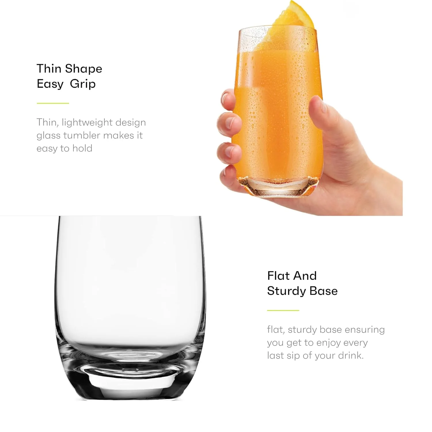 Drinking Glasses Set of 6 - 16oz Highball Glass Cups - Image 4