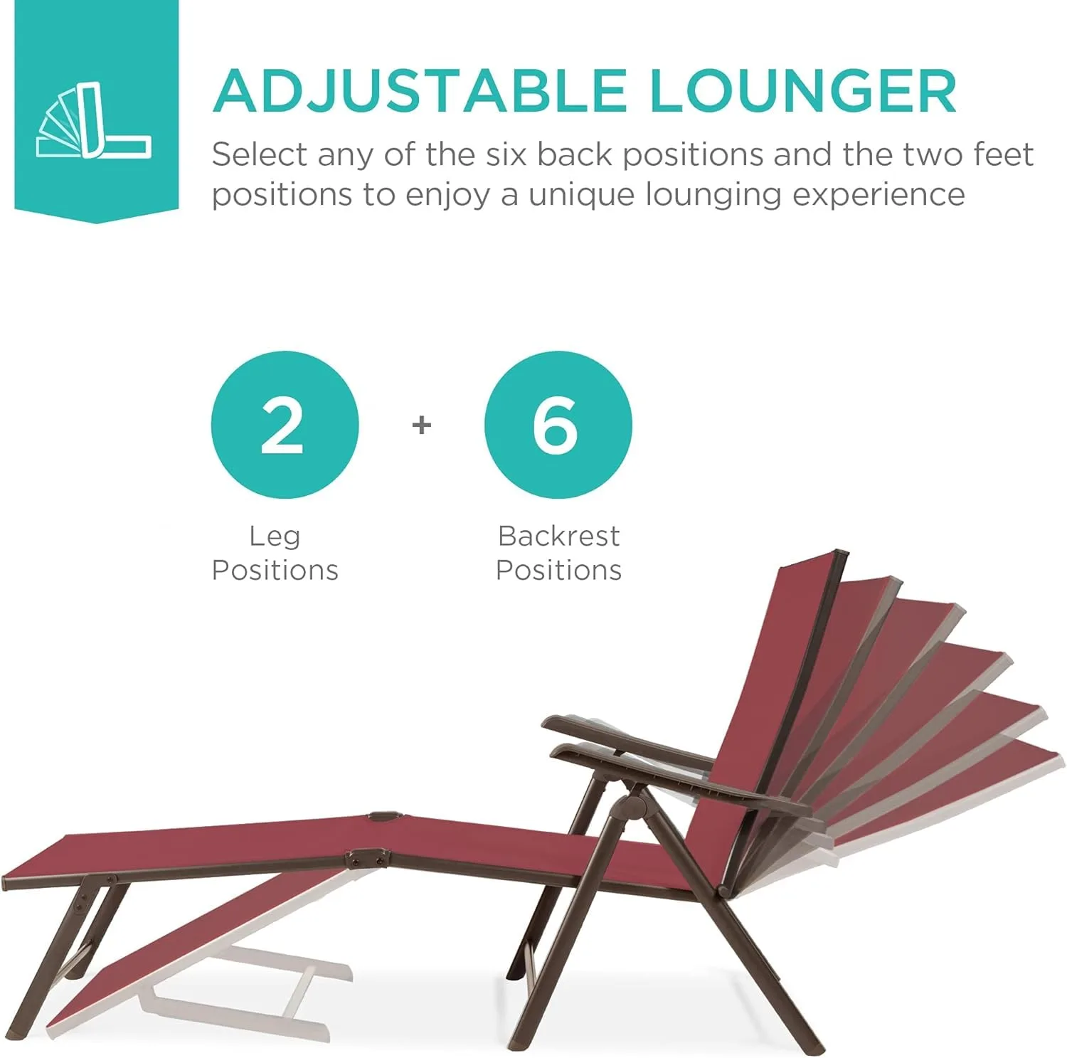 Folding Lounge Chair - Adjustable Outdoor Chaise - Image 2