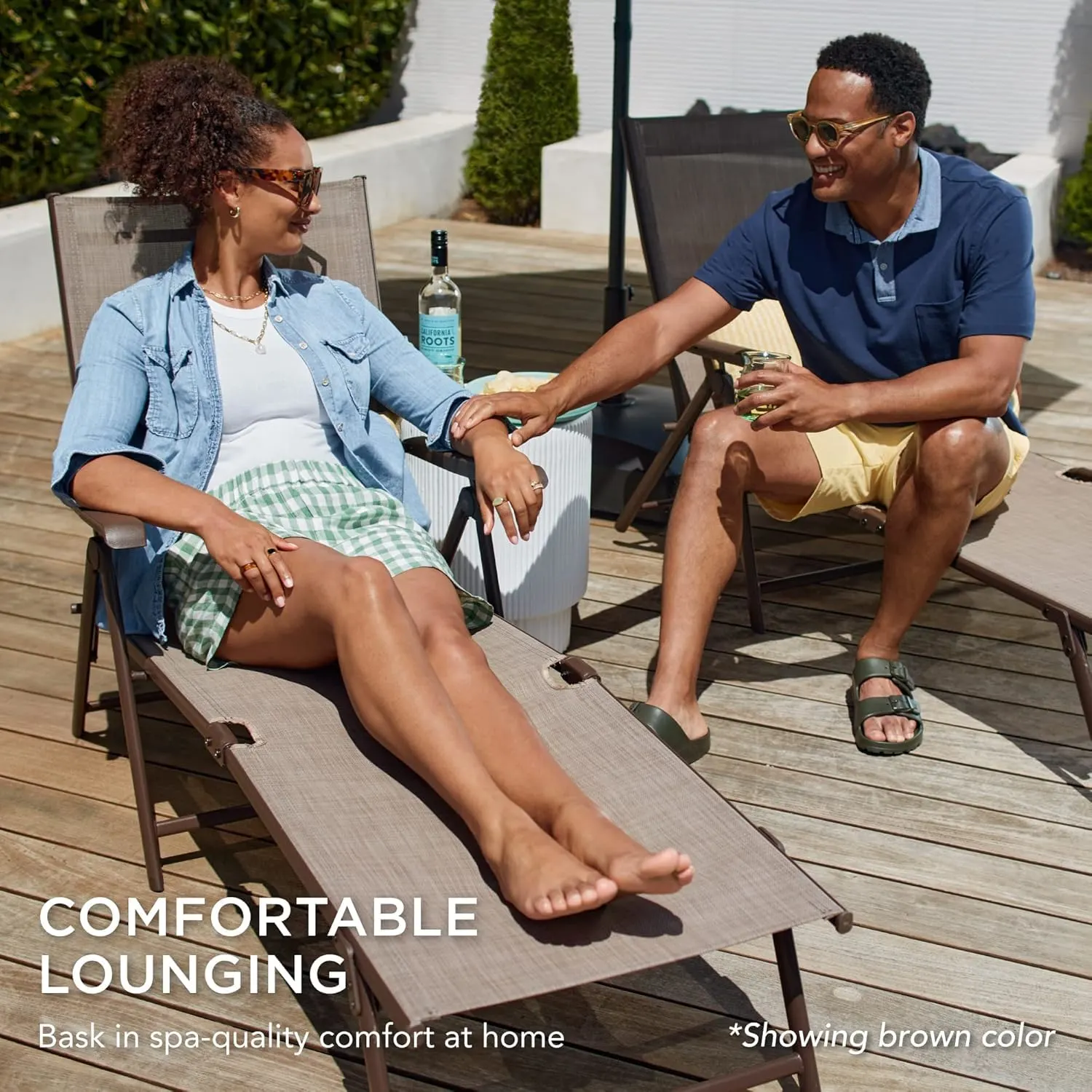 Folding Lounge Chair - Adjustable Outdoor Chaise - Image 4