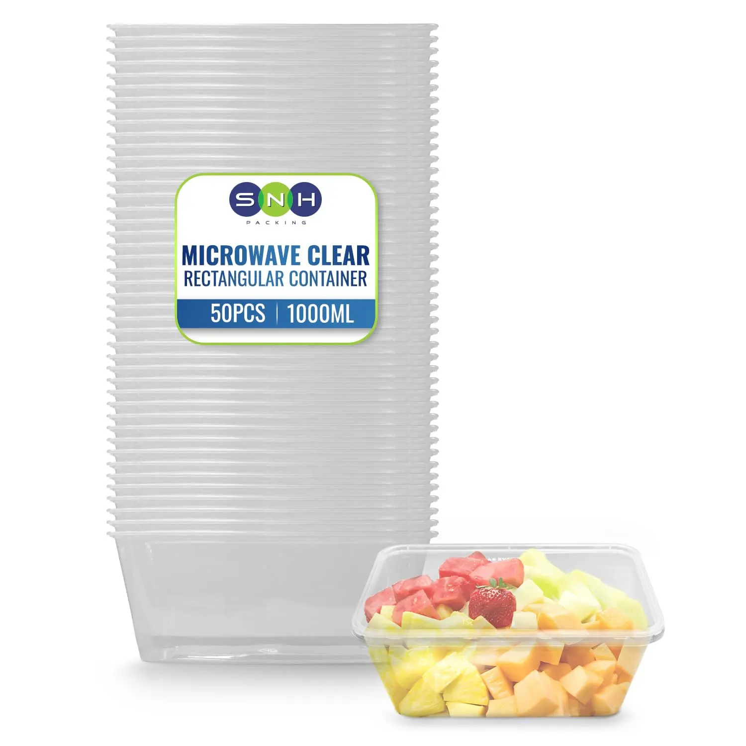 50 Pack Food Containers with Lids 750ml