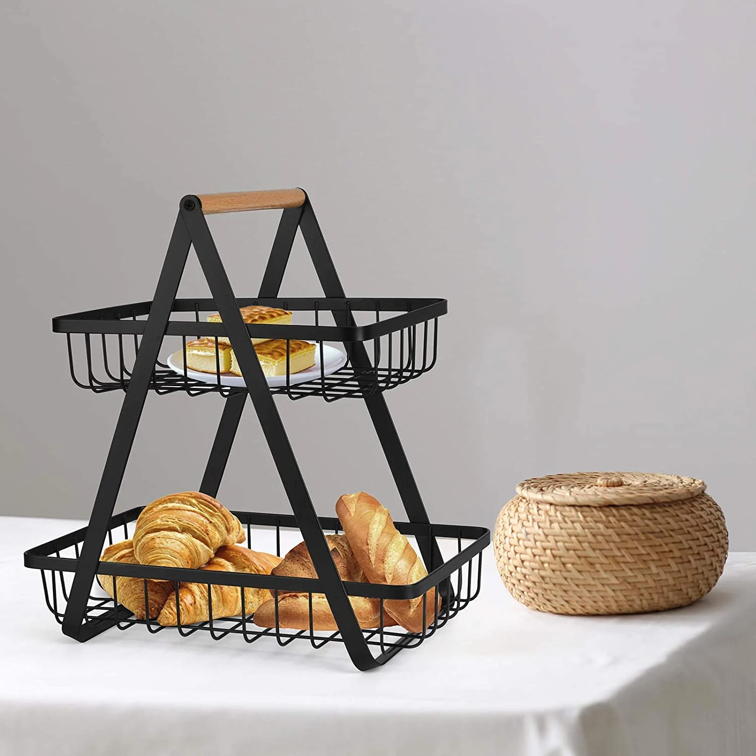 2 Tier Fruit Basket Countertop Vegetable Storage - Image 2