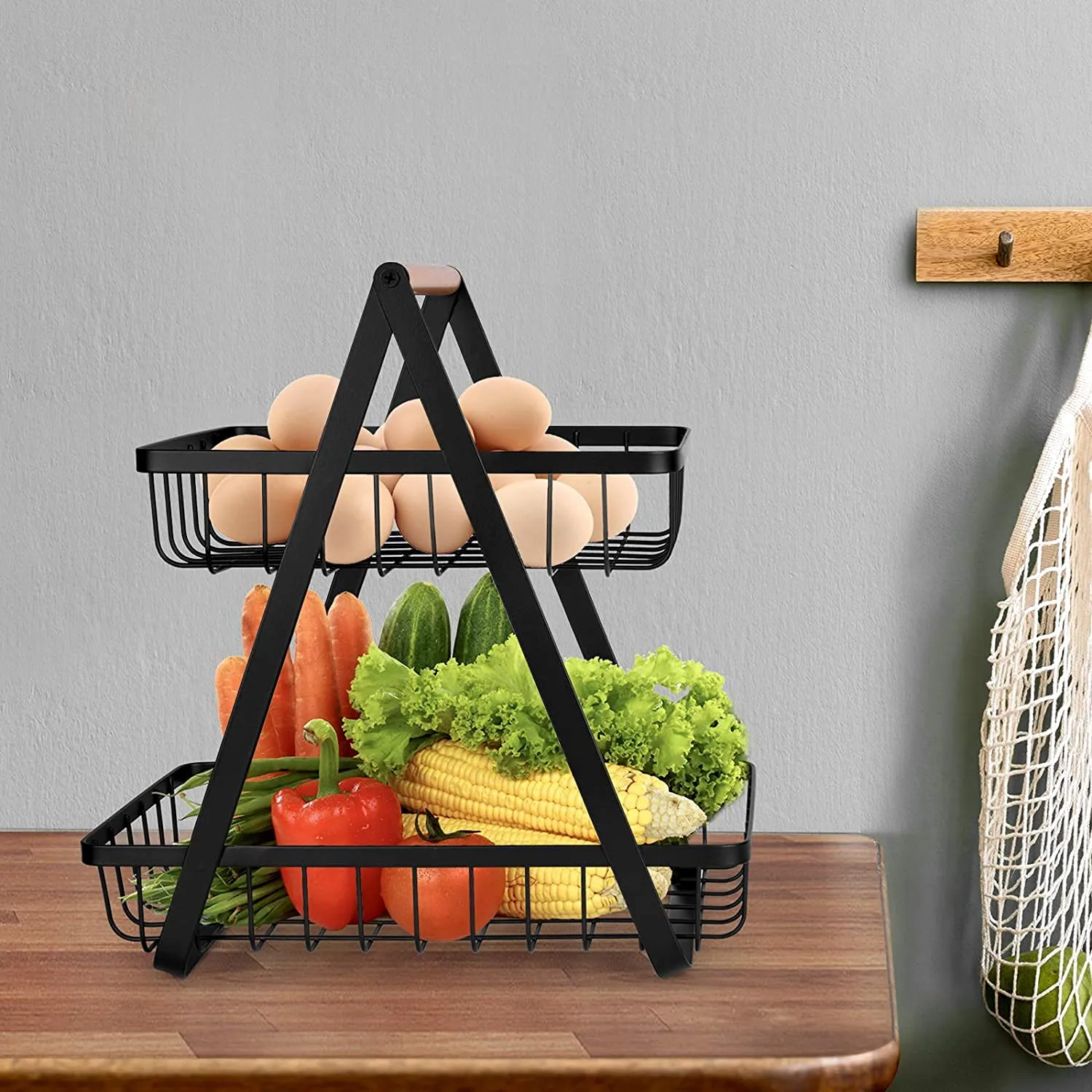 2 Tier Fruit Basket Countertop Vegetable Storage - Image 4