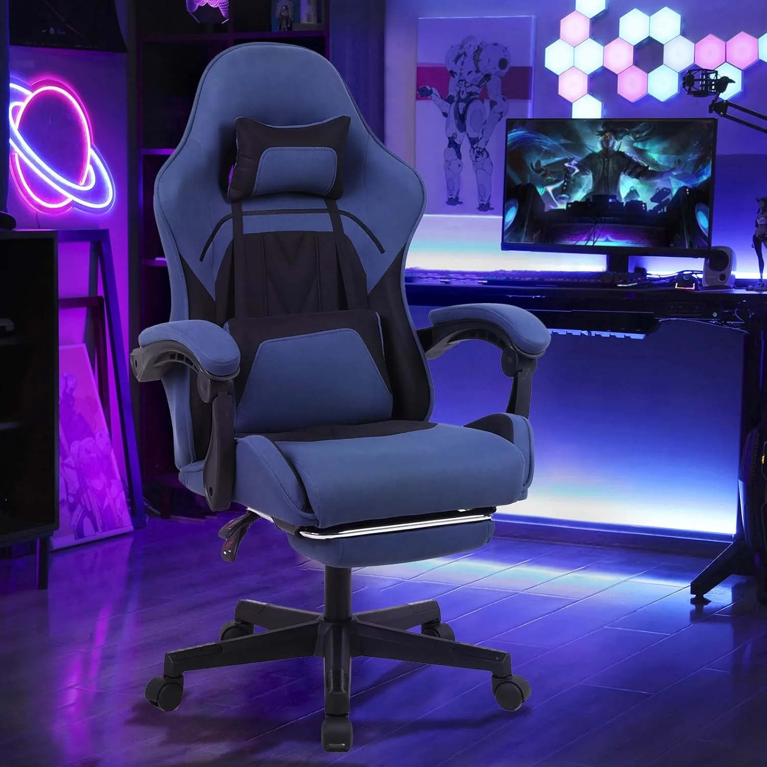Gaming Chair with Footrest - Ergonomic Computer Chair - Image 2