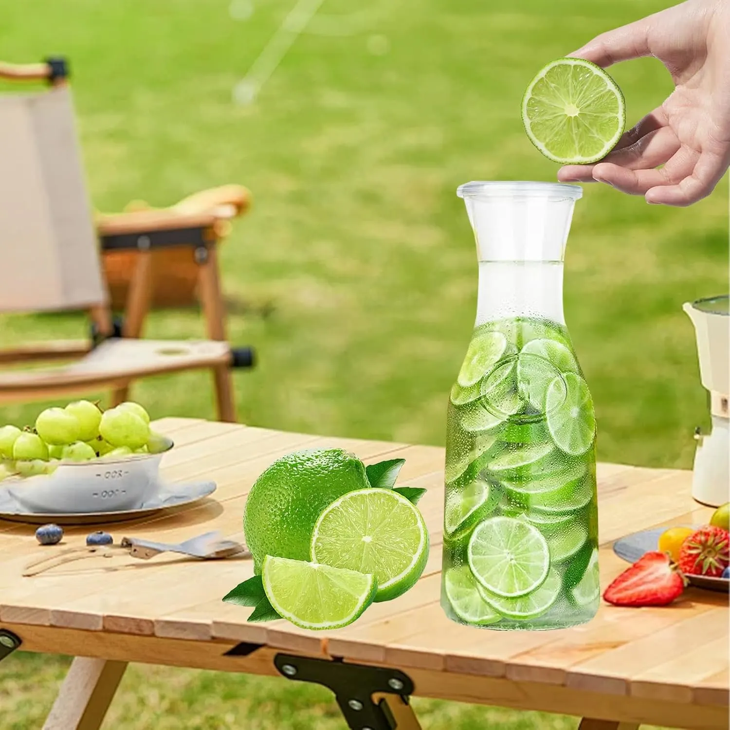 Glass Carafe with Lid Set - Juice, Mimosa Bar - Image 3