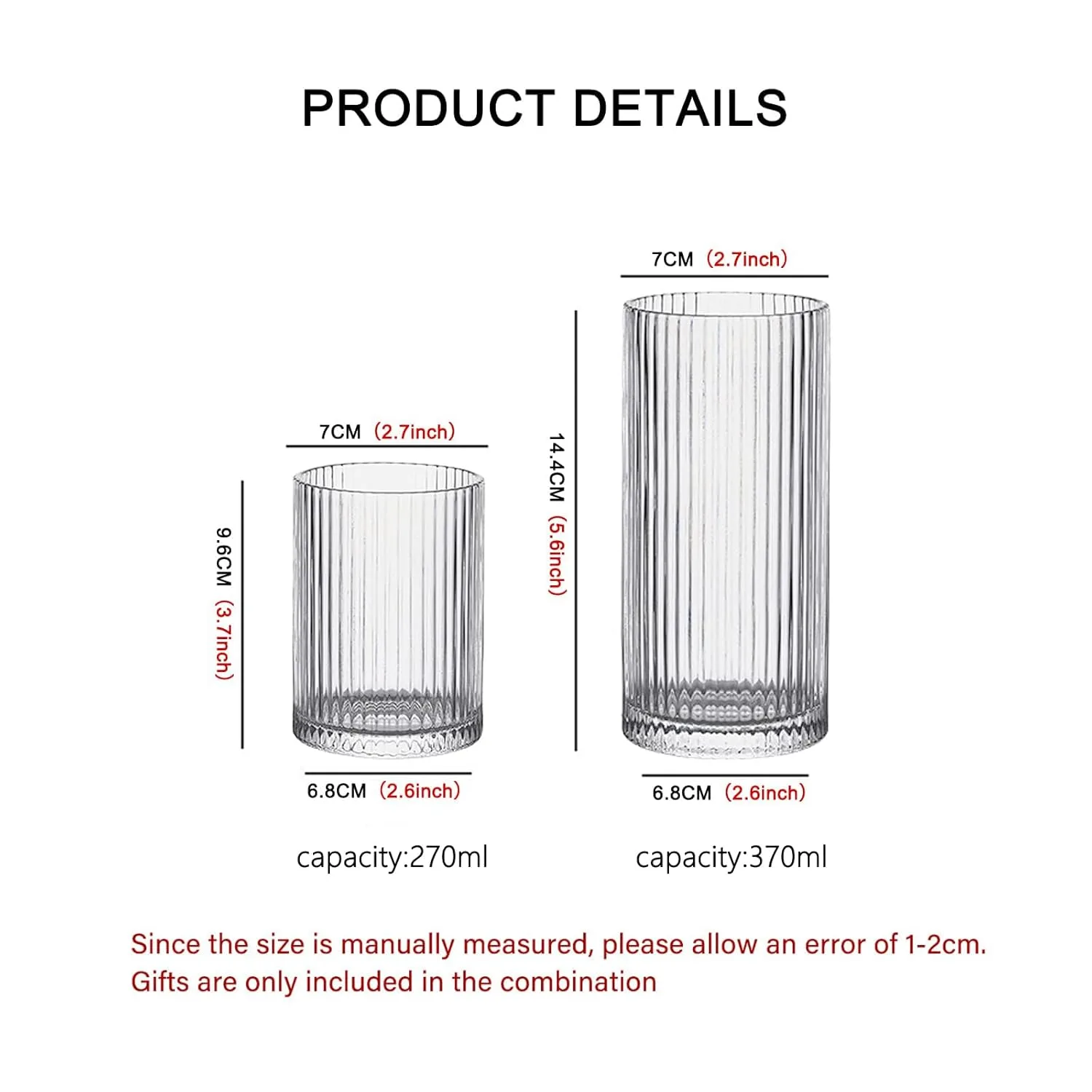 Glass Cups Vintage Cocktail Glasses Set of 4 - Image 2