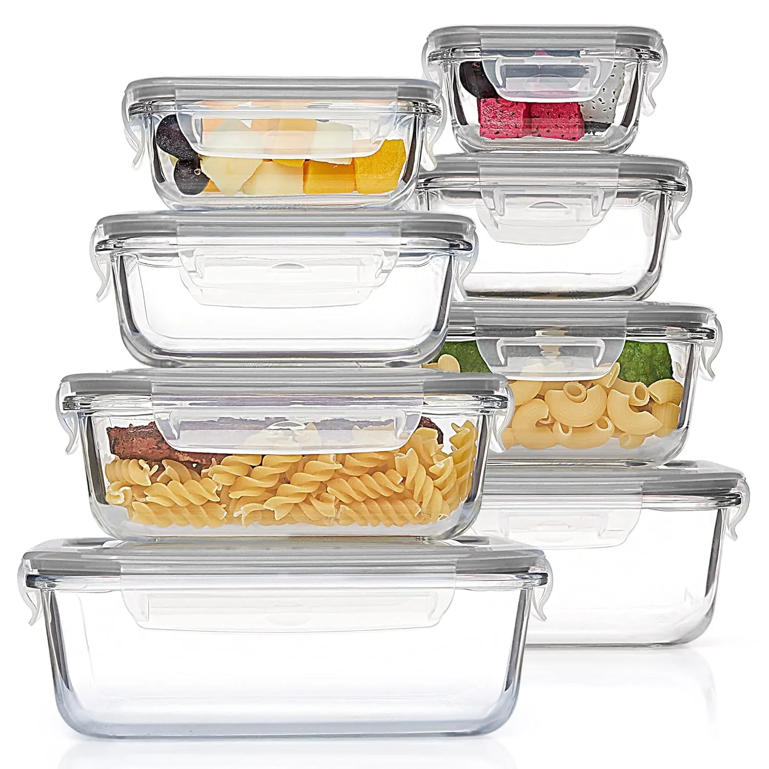 Glass Meal Prep Containers 18 Pack Airtight