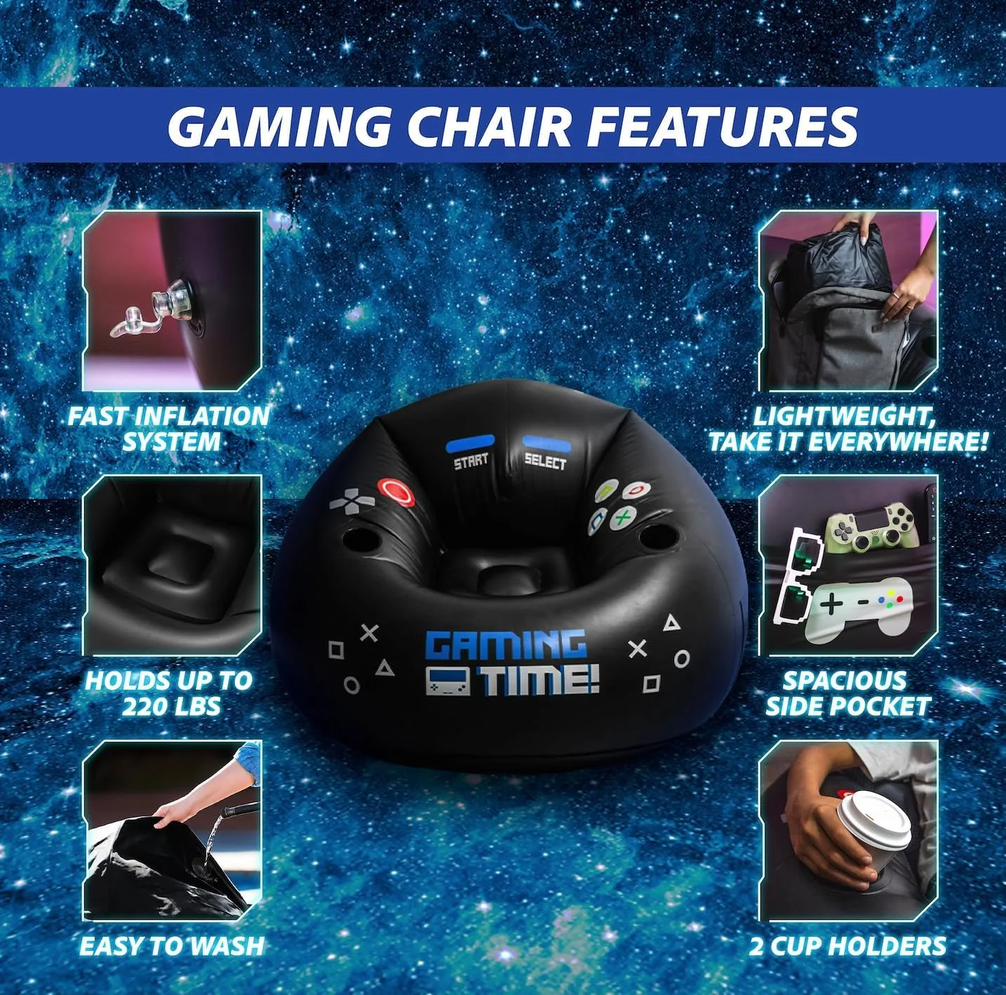 Inflatable Gaming Chair for Kids & Teens - Image 4