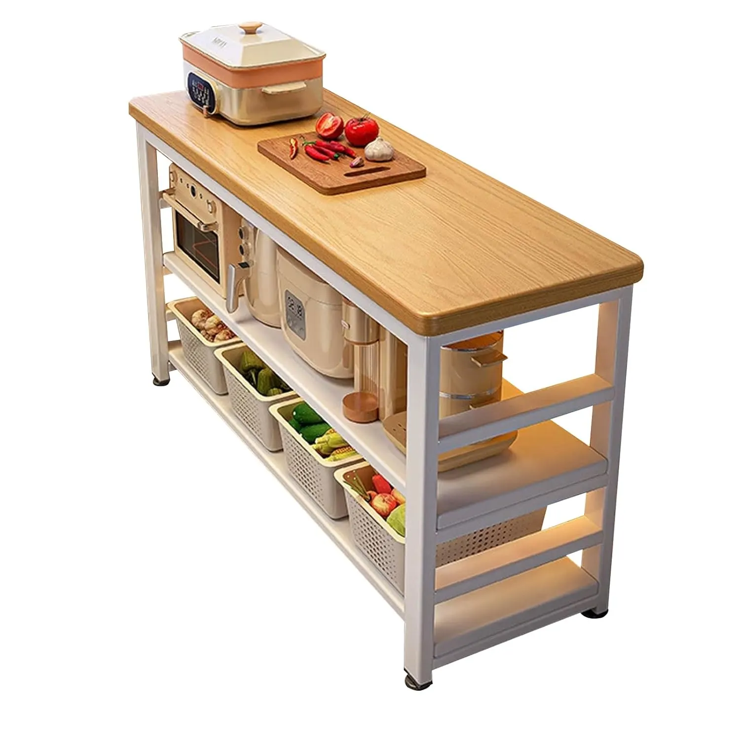 Kitchen Island with Storage - DAYONG 3-Tier 80CM