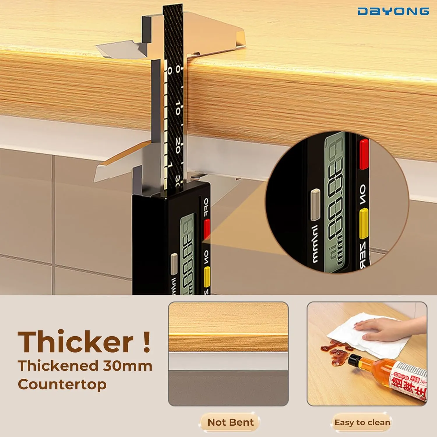 Kitchen Island with Storage - DAYONG 3-Tier 80CM - Image 3